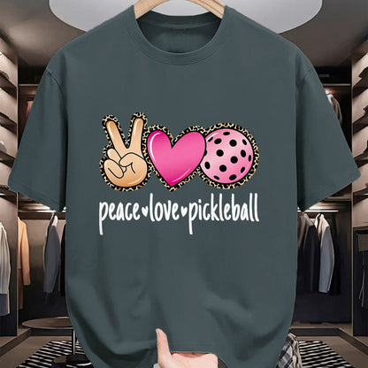 Funny Pickleball Shirt, Pickleball Lover Unisex T-Shirt/Hoodie/Sweatshirt HLT00 - Peace Love Pickleball Cute Pickleball Lover Women Girls T-Shirt