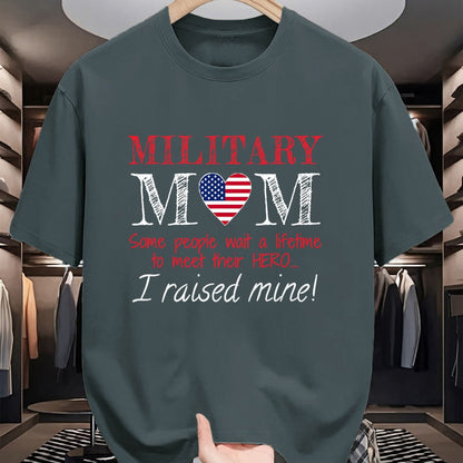 Gift for Mom Shirt, Funny Mom Unisex T-Shirt/Hoodie/Sweatshirt HLT00 - Military Mom I Raised My Hero America American Armed Forces T-Shirt