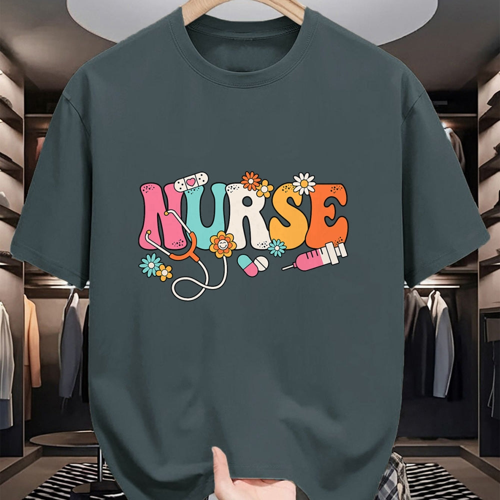 Funny Nurse Shirt, Nurse Unisex T-Shirt/Hoodie/Sweatshirt HLT00 - Cute Retro Groovy Nurse Flower Nursing T-Shirt