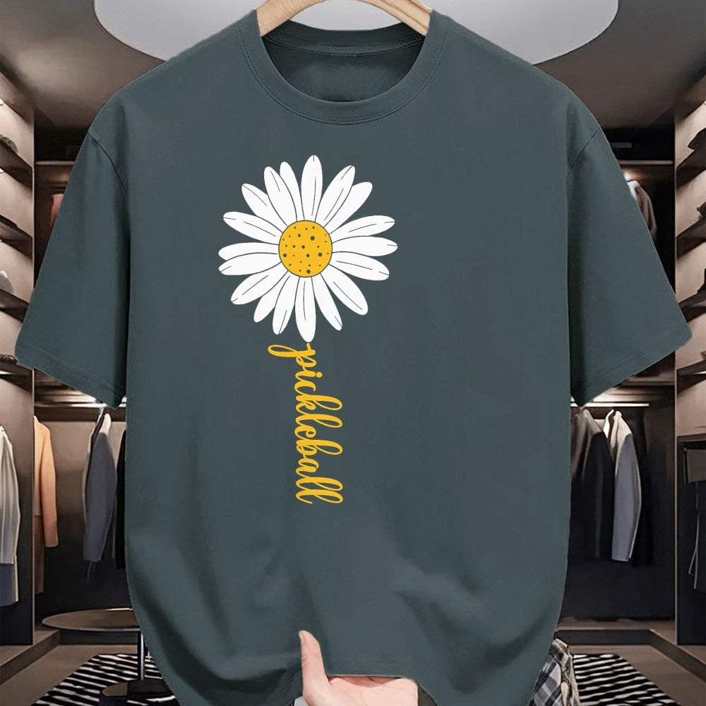 Funny Pickleball Shirt, Pickleball Lover Unisex T-Shirt/Hoodie/Sweatshirt HLT00 - Pickleball Daisy Flower T-Shirt
