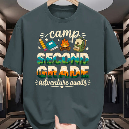 Funny Camping Shirt, Gift For Camping Lover Unisex T-Shirt/Hoodie/Sweatshirt HLT00 - Camp Second Grade Adventure Awaits Girl Teacher Boy Kids T-Shirt