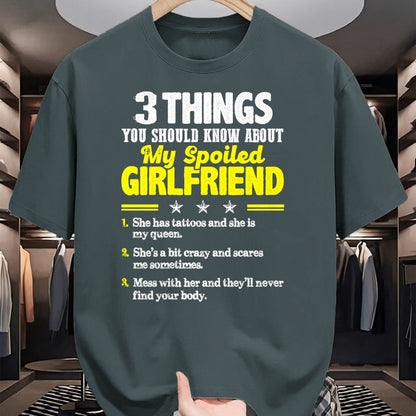 Best Wife Shirt, Wife and Husband Unisex T-Shirt/Hoodie/Sweatshirt HLT00 - 3 Things You Should Know About My Spoiled Girlfriend - Funny Premium T-Shirt