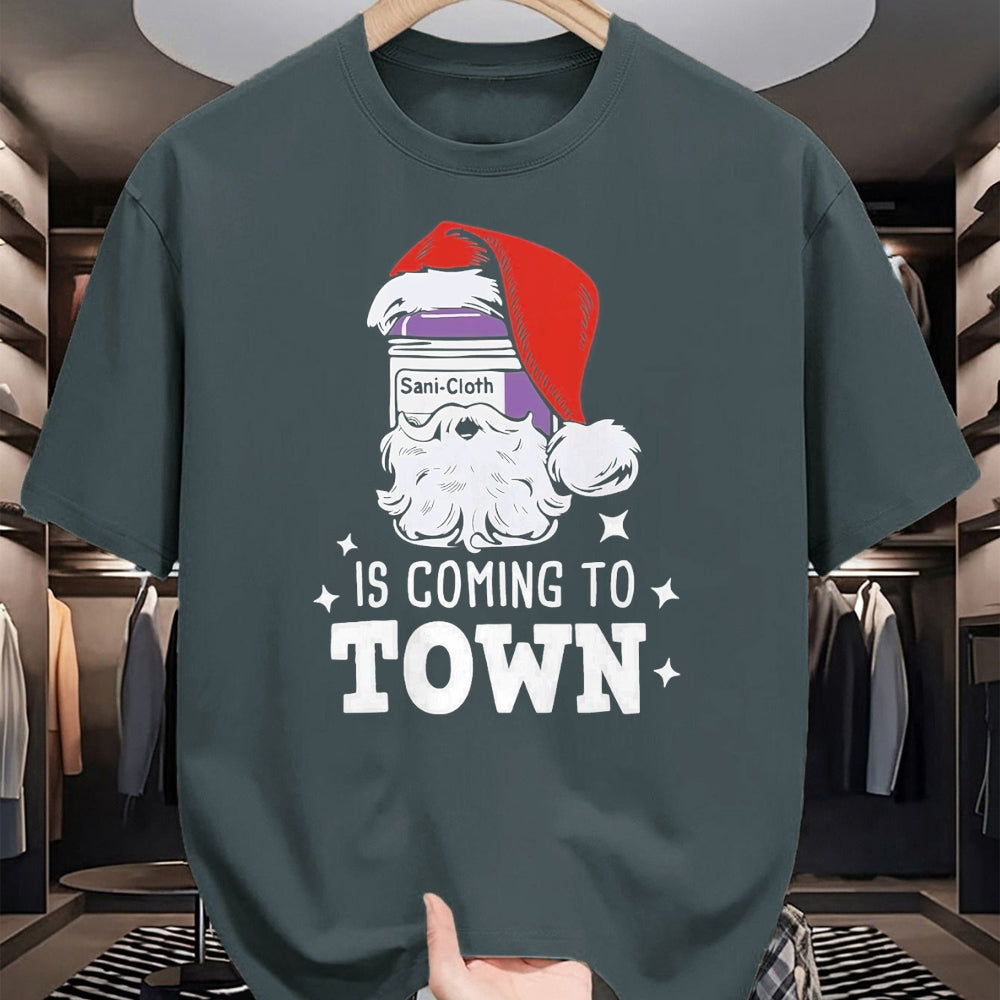 Funny Nurse Shirt, Nurse Unisex T-Shirt/Hoodie/Sweatshirt HLT00 - Sani-cloth Is Coming To Town Funny Nurse Christmas T-Shirt