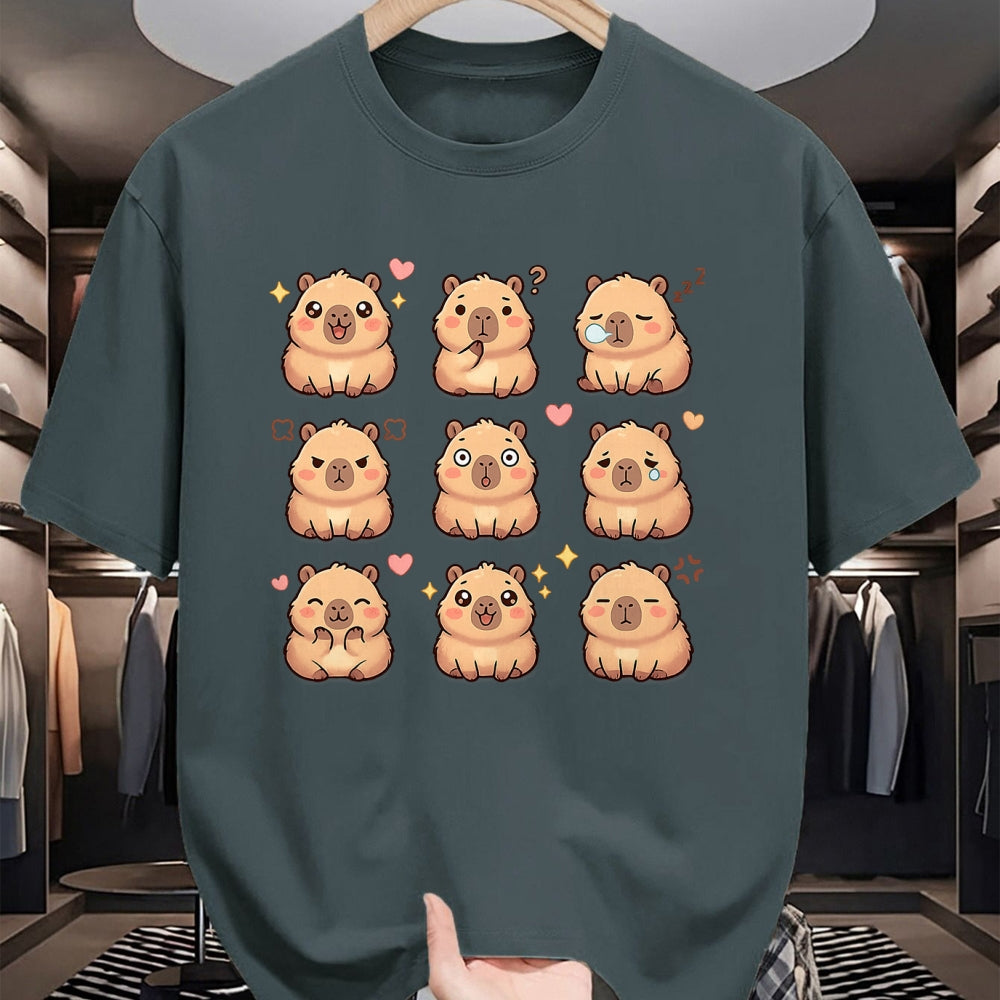 Cute Capybara Shirt, Funny Capybara Unisex T-Shirt/Hoodie/Sweatshirt HLT00 - Cute Kawaii Capybara Chibi Animal Lovers Kids Girl T-Shirt