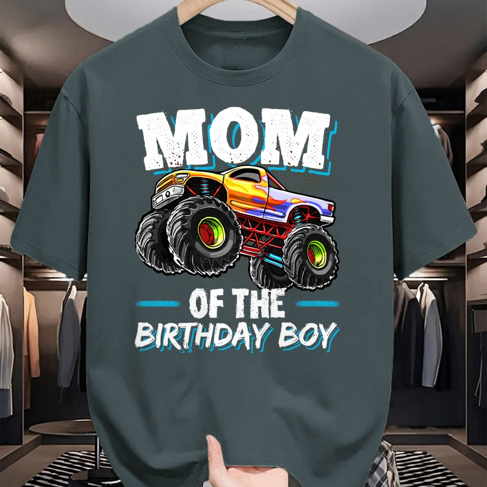 Gift for Mom Shirt, Funny Mom Unisex T-Shirt/Hoodie/Sweatshirt HLT00 - Mom of the Birthday Boy Monster Truck Birthday Novelty Gift T-Shirt