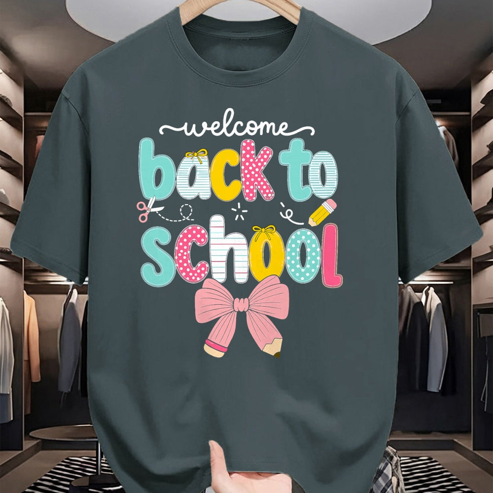Best Student Shirt, Funny Back To School UnisexT-Shirt/Hoodie/Sweatshirt HLT00 - Welcome Back to School Coquette Pencil Bow T-Shirt