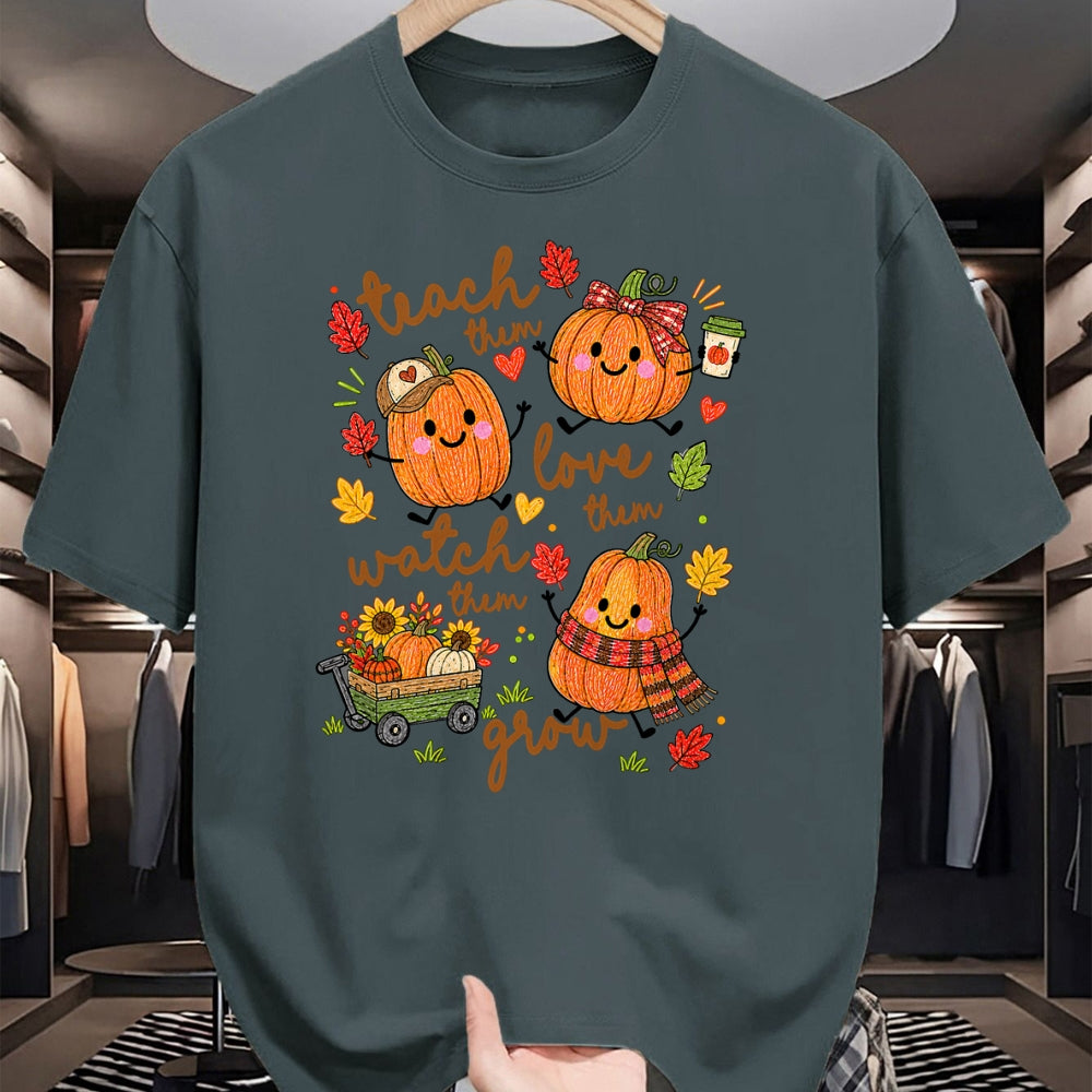 Best Teacher Shirt, Funny Teacher UnisexT-Shirt/Hoodie/Sweatshirt HLT00 - Teach Them Love Them Watch Them Grow Fall Pumpkin Teacher T-Shirt