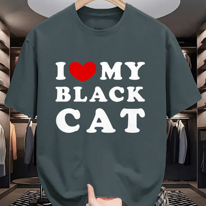 Cat Love Shirt, Funny Cat Lover Gift UnisexT-Shirt/Hoodie/Sweatshirt HLT00 - I Love My Black Cat, I Heart My Black Cat T-Shirt