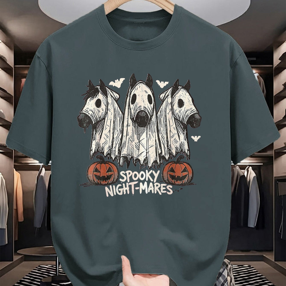 Best Horse Lover Shirt , Funny Horse UnisexT-Shirt/Hoodie/Sweatshirt HLT00 - Spooky Night-Mares Halloween Horse Ghost Funny Spooky Season T-Shirt, Women, Dark Heather Grey, Larg