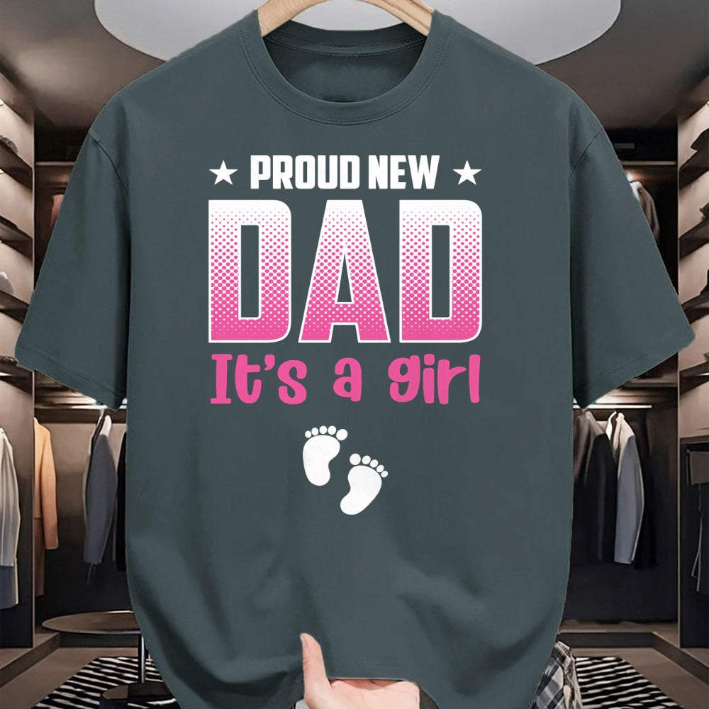 Gift for Dad Shirt, Funny Dad Unisex T-Shirt/Hoodie/Sweatshirt HLT00 – Proud New Dad Its A Girl Baby Gender Reveal Pink Fathers Day Long Sleeve T-Shirt