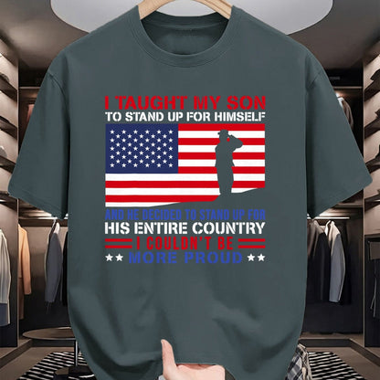 Gift for Dad Shirt, Funny Dad Unisex T-Shirt/Hoodie/Sweatshirt HLT00 – I Taught My Son How to Stand Up Proud Military Mom and Dad T-Shirt