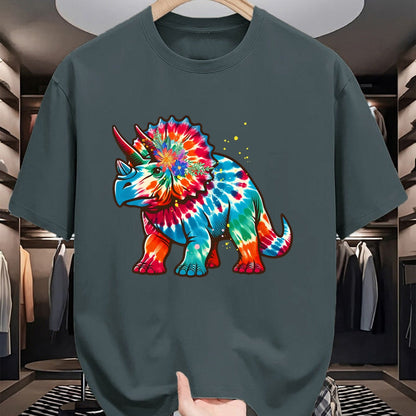 Best Dinosaur Lover Shirt, Funny Dinosaur UnisexT-Shirt/Hoodie/Sweatshirt HLT00 - Tie Dye Color Triceratops Tie Dyed Dinosaur Prehistoric Dino T-Shirt