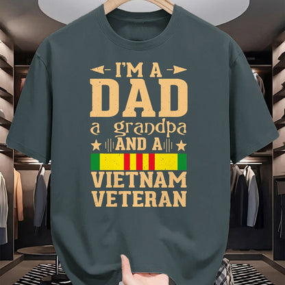 Gift for Dad Shirt, Funny Dad Unisex T-Shirt/Hoodie/Sweatshirt HLT00 – I_m A Dad Grandpa And A Vietnam Veteran Proud Veteran Father T-Shirt