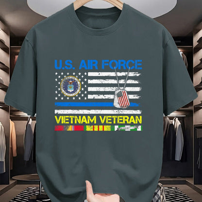Proud Veteran Shirt, Funny Veteran UnisexT-Shirt/Hoodie/Sweatshirt HLT00 - Men U.S Air Force Vietnam Veteran, USAF Veteran Flag Vintage T-Shirt