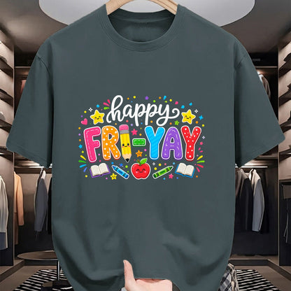 Best Teacher Shirt, Funny Teacher UnisexT-Shirt/Hoodie/Sweatshirt HLT00 - Happy Fri-Yay Teacher Fry Yay Friday Weekend Cute Fri-Yay T-Shirt