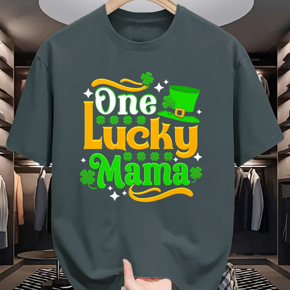 Gift for Mom Shirt, Funny Mom Unisex T-Shirt/Hoodie/Sweatshirt HLT00 - One Lucky Mama St Patricks Day Mom T-Shirt