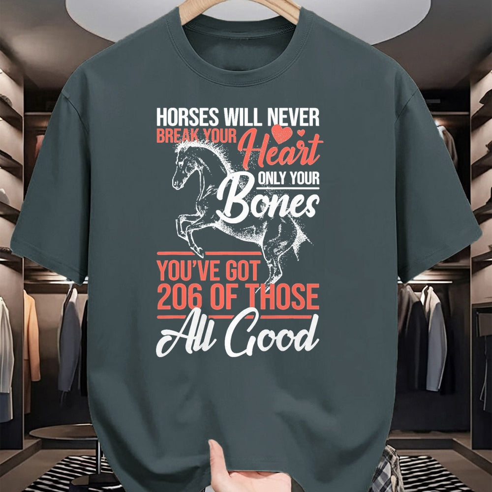 Best Horse Lover Shirt , Funny Horse UnisexT-Shirt/Hoodie/Sweatshirt HLT00 - Horse Rider - Horses Will Never Break Your Heart - Horse T-Shirt, Men, Black, 3X-Large
