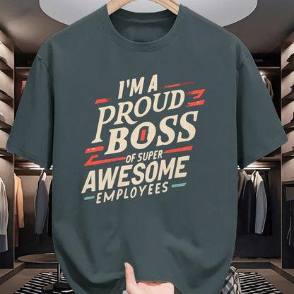 Best Wife Shirt, Wife and Husband Unisex T-Shirt/Hoodie/Sweatshirt HLT00 - I'm A Proud Boss Of Super Awesome Employees Funny Head Man T-Shirt