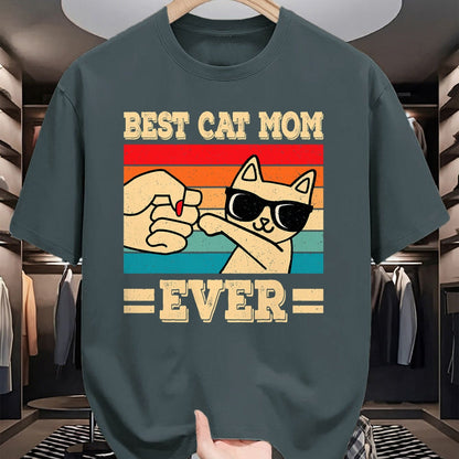 Cat Love Shirt, Funny Cat Lover Gift UnisexT-Shirt/Hoodie/Sweatshirt HLT00 - Best Cat Mom Ever Funny Vintage Kitten Lover Retro Women T-Shirt