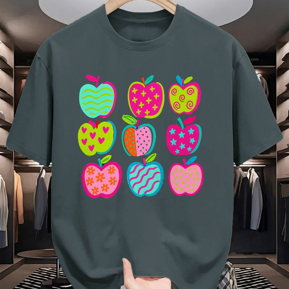 Best Student Shirt, Funny Back To School UnisexT-Shirt/Hoodie/Sweatshirt HLT00 - Cute Patchwork Preppy Apples Back to School Teacher Student T-Shirt (3)