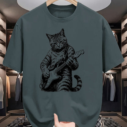 Guitar Lover Shirt, Funny Guitar UnisexT-Shirt/Hoodie/Sweatshirt HLT00 - Cat Playing Guitar Rock n Roll Guitar Player Kitten T-Shirt