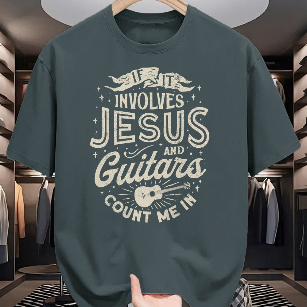 Guitar Lover Shirt, Funny Guitar UnisexT-Shirt/Hoodie/Sweatshirt HLT00 - If It Involves Jesus and Guitars Guitarist Christian Music T-Shirt