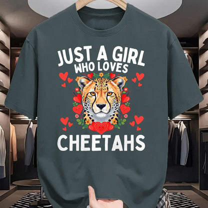 Cat Love Shirt, Funny Cat Lover Gift UnisexT-Shirt/Hoodie/Sweatshirt HLT00 - Just A Girl Who Loves Cheetahs Cute Big Cat Wildlife Lovers T-Shirt