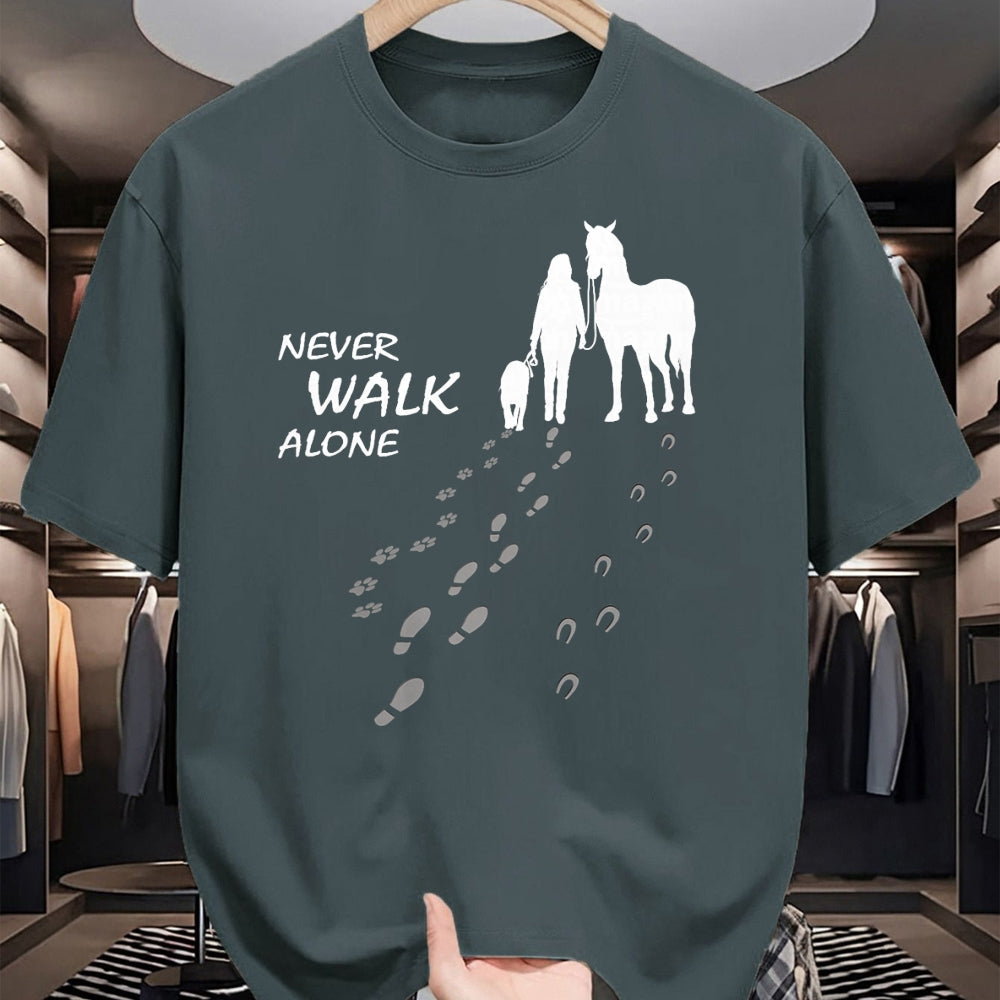 Best Horse Lover Shirt , Funny Horse UnisexT-Shirt/Hoodie/Sweatshirt HLT00 - Dog horse - never walk alone - horse fan dog lover T-Shirt