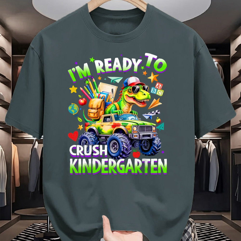 Best Student Shirt, Funny Back To School UnisexT-Shirt/Hoodie/Sweatshirt HLT00 - I_m Ready to Crush Kindergarten Dinosaur Back to School Boy T-Shirt