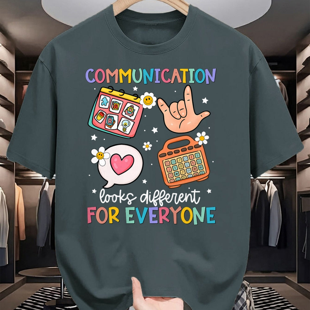 Best Teacher Shirt, Funny Teacher UnisexT-Shirt/Hoodie/Sweatshirt HLT00 - Communication Looks Different for Everyone SPED Teacher ASD T-Shirt