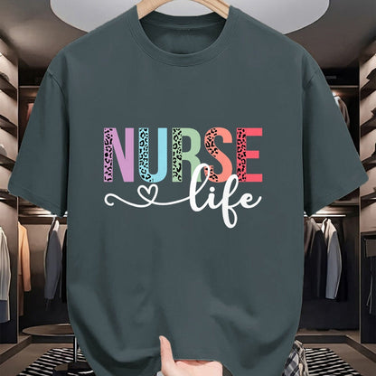 Funny Nurse Shirt, Nurse Unisex T-Shirt/Hoodie/Sweatshirt HLT00 - Women Nurse Life RN LPN CNA Leopard Nurse Week Healthcare T-Shirt