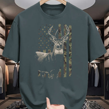 Funny Hunting Shirt, Gift For Hunting Lover Unisex T-Shirt/Hoodie/Sweatshirt HLT00 - Hunting Camo American Flag Deer T-Shirt