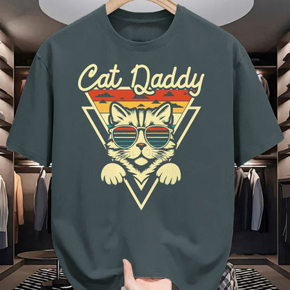 Cat Love Shirt, Funny Cat Lover Gift UnisexT-Shirt/Hoodie/Sweatshirt HLT00 - Cat Daddy Retro Sunglasses Cat Fur Dad Papa Vintage Cat Dad T-Shirt