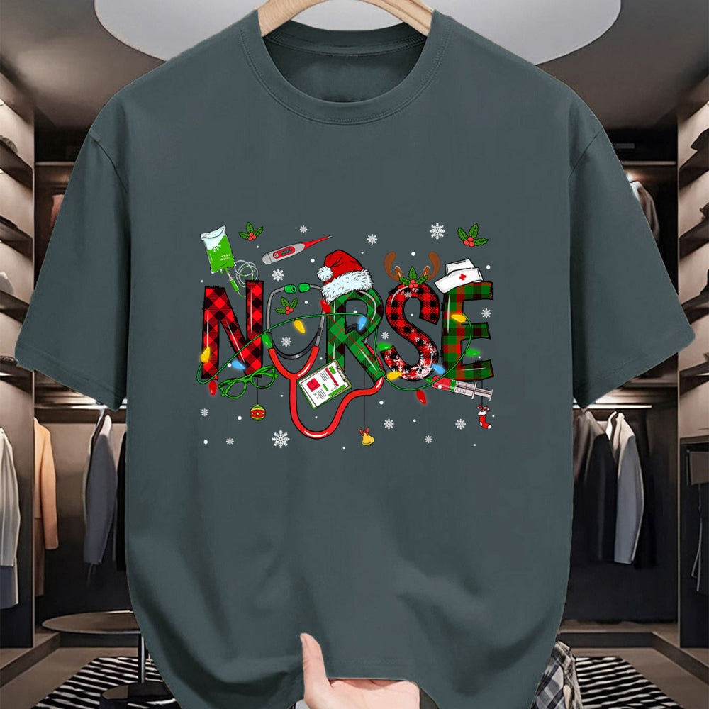 Funny Nurse Shirt, Nurse Unisex T-Shirt/Hoodie/Sweatshirt HLT00 - Nurse Christmas Stethoscope Nurses Xmas Scrub Men Women T-Shirt