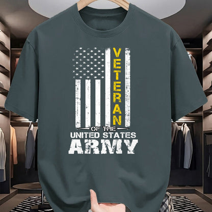 Proud Veteran Shirt, Funny Veteran UnisexT-Shirt/Hoodie/Sweatshirt HLT00 - Veteran of United States US Army Veteran Gold T-Shirt