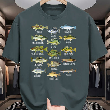 Funny Fishing Shirt, Gift For Fishing Lover Unisex T-Shirt/Hoodie/Sweatshirt HLT00 - Kids Fish Species Biology Types of Freshwater Fish Fishing T-Shirt