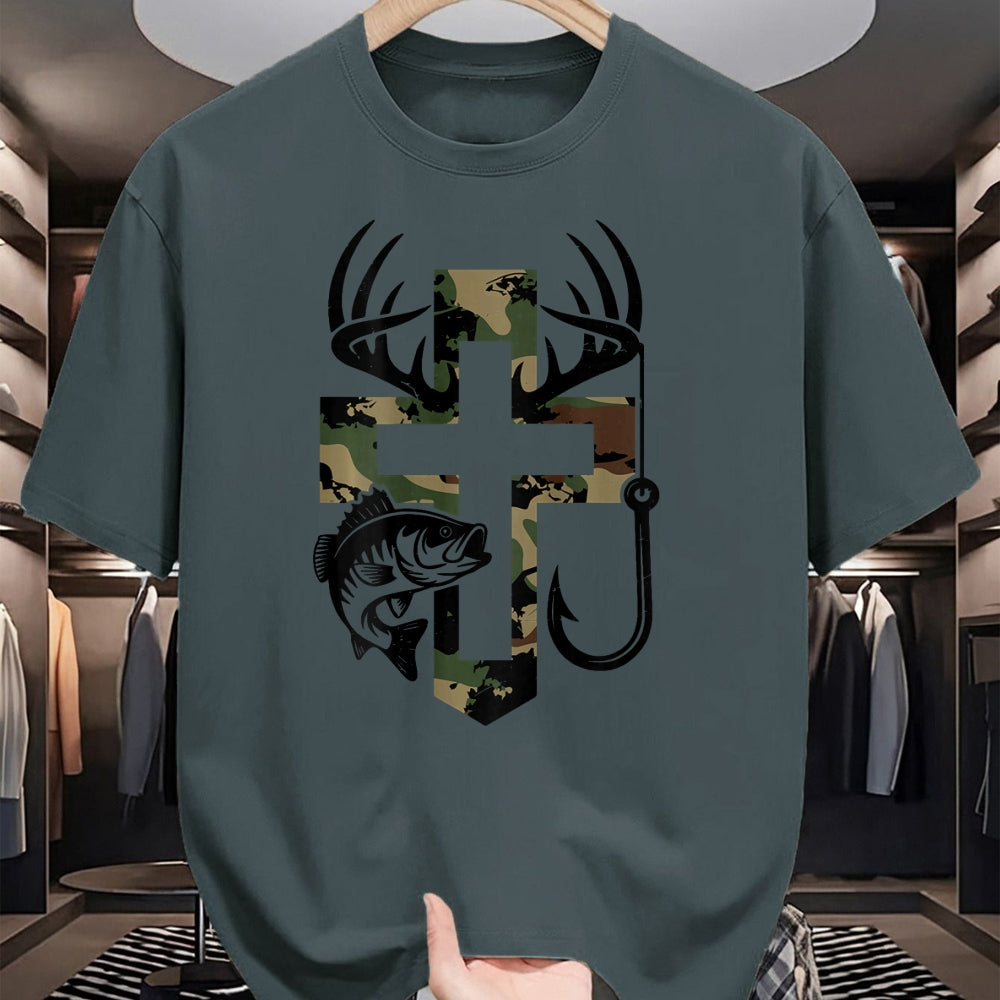 Best Thanksgiving Family Shirt , Funny Thanksgiving UnisexT-Shirt/Hoodie/Sweatshirt HLT00 - Youth Camo Faith Hunting Fishing Cross Hook Christian Jesus T-Shirt