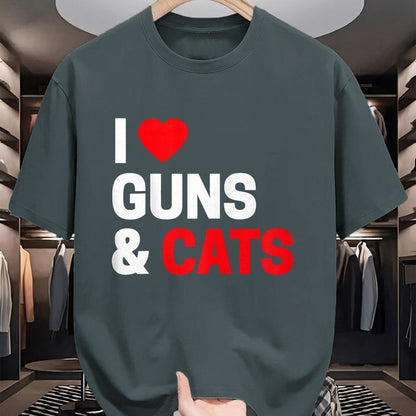 Cat Love Shirt, Funny Cat Lover Gift UnisexT-Shirt/Hoodie/Sweatshirt HLT00 - Cat Lovers Gifts for Men _ Women Funny I Love Guns _ Cats T-Shirt (1)