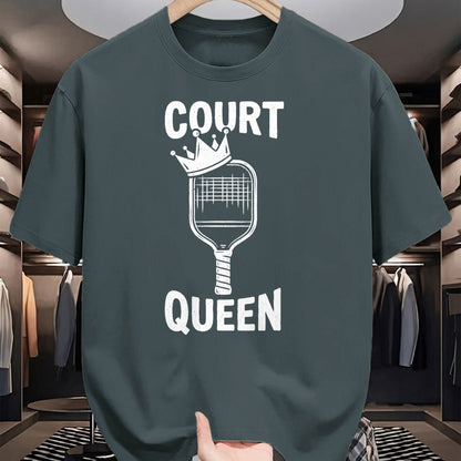 Funny Pickleball Shirt, Pickleball Lover Unisex T-Shirt/Hoodie/Sweatshirt HLT00 - Pickleball Court Queen T-Shirt