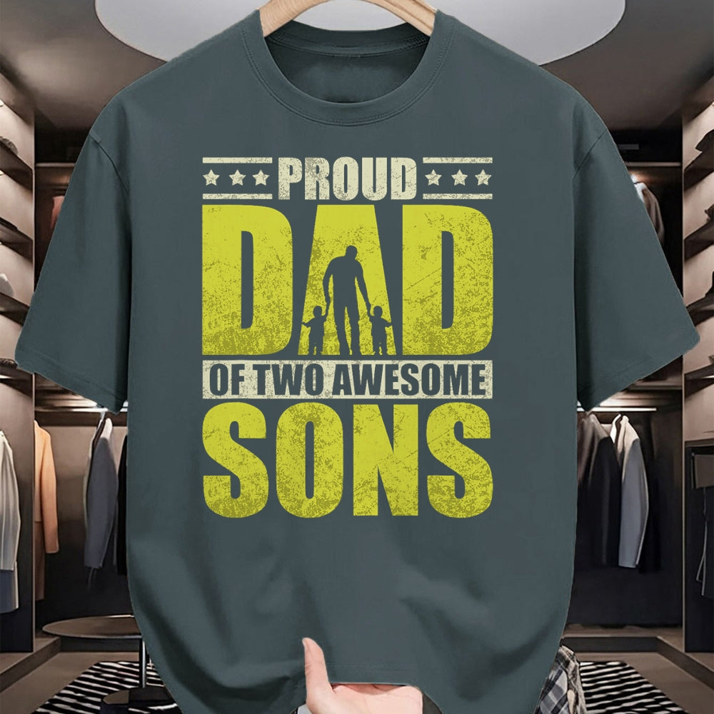 Gift for Dad Shirt, Funny Dad Unisex T-Shirt/Hoodie/Sweatshirt HLT00 – Proud father two sons dad daddy father_s day gift idea T-Shirt