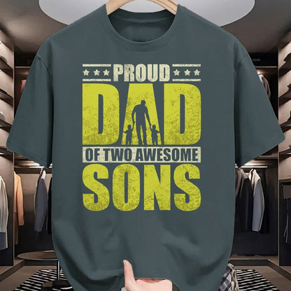 Gift for Dad Shirt, Funny Dad Unisex T-Shirt/Hoodie/Sweatshirt HLT00 – Proud father two sons dad daddy father_s day gift idea T-Shirt