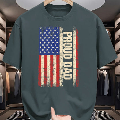 Gift for Dad Shirt, Funny Dad Unisex T-Shirt/Hoodie/Sweatshirt HLT00 – Proud Dad US American Flag Shirt for Fathers Day 2024 Men T-Shirt