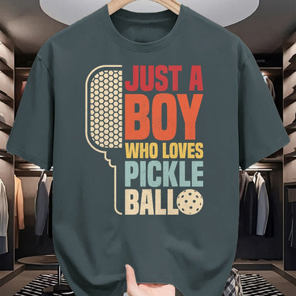 Funny Pickleball Shirt, Pickleball Lover Unisex T-Shirt/Hoodie/Sweatshirt HLT00 - Vintage Just A Boy Who Loves Pickleball Boys Kids Pickleball T-Shirt