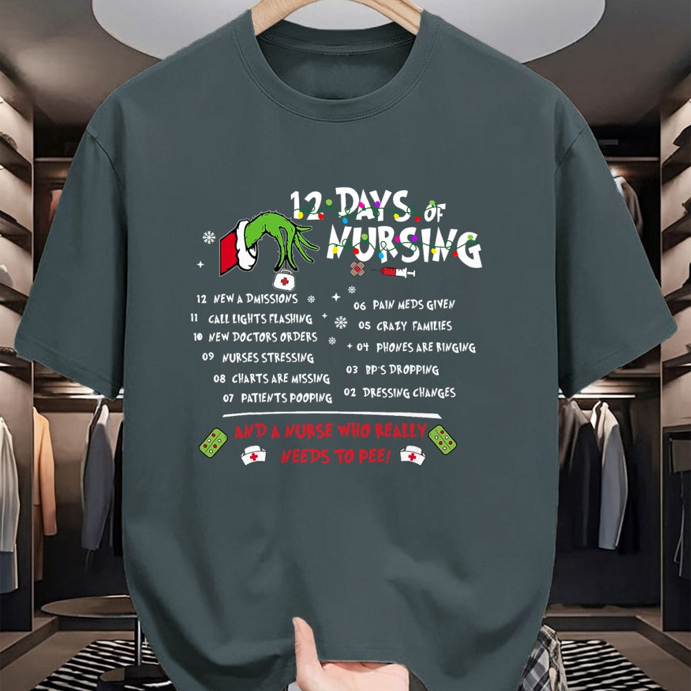Funny Nurse Shirt, Nurse Unisex T-Shirt/Hoodie/Sweatshirt HLT00 - Nurses Merry Christmas Funny 12 Days of Nursing Xmas Women T-Shirt