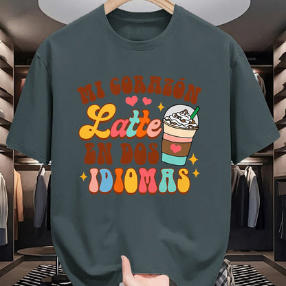 Best Student Shirt, Funny Back To School UnisexT-Shirt/Hoodie/Sweatshirt HLT00 - Maestra Bilingual Teacher Mi Corazon Latte En Dos Idiomas T-Shirt