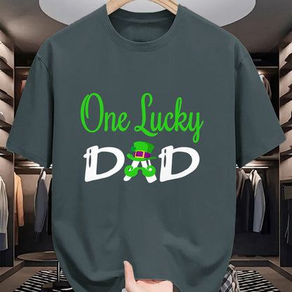Gift for Dad Shirt, Funny Dad Unisex T-Shirt/Hoodie/Sweatshirt HLT00 – One Lucky Dad St. Patrick`s Day T-Shirt