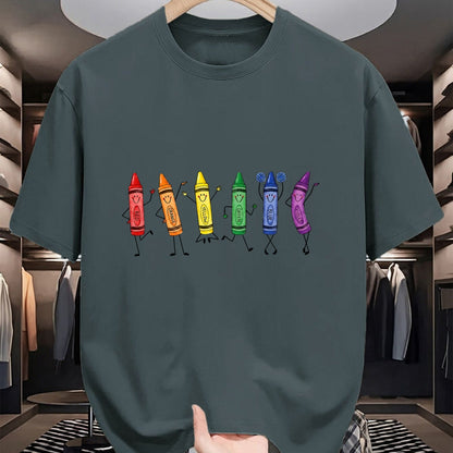Best Teacher Shirt, Funny Teacher UnisexT-Shirt/Hoodie/Sweatshirt HLT00 - CCute Rainbow Crayons Preschool Teacher Back to School T-Shirt (1)