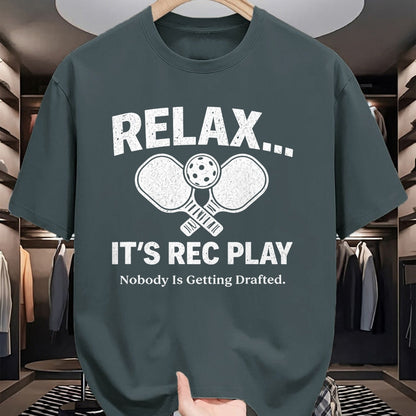 Funny Pickleball Shirt, Pickleball Lover Unisex T-Shirt/Hoodie/Sweatshirt HLT00 - Relax It’s Rec Play Nobody is Getting Drafted Pickleball T-Shirt