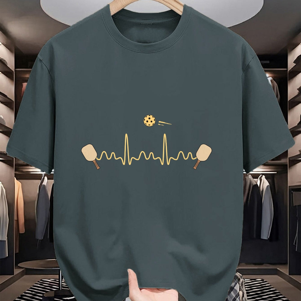 Funny Pickleball Shirt, Pickleball Lover Unisex T-Shirt/Hoodie/Sweatshirt HLT00 - Funny Heartbeat Pickleball Player EKG Woman Men Kids Long Sleeve T-Shirt
