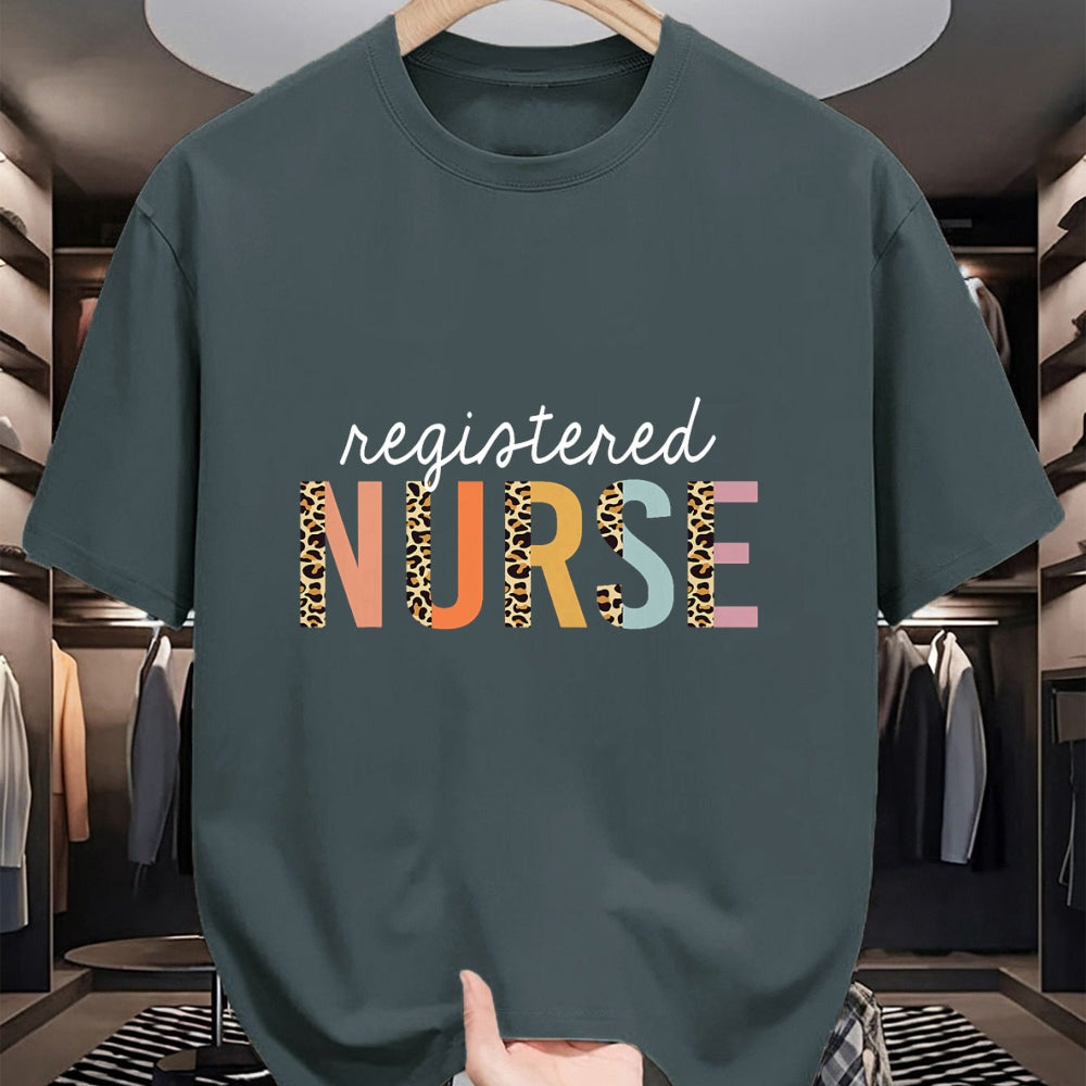 Funny Nurse Shirt, Nurse Unisex T-Shirt/Hoodie/Sweatshirt HLT00 - RN Nurse Leopard Print Registered Nurse Nursing School Women T-Shirt